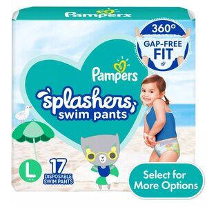 Pampers Splashers Swim Diapers Size LG, 17 Count, >31 Lb - Sealed Package